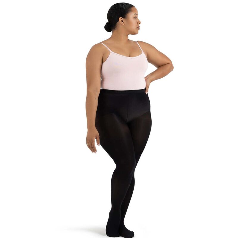 カペジオ レディース アンダーお召しもの ソックス 足し加える大きさ Capezio Ultra Hold Plusize Footed Tight Black 黒いこと