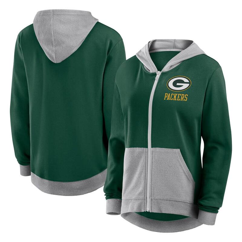 アンブランデッド レディース トップス Tシャツ パイル パーカー Unbranded Women's Green Bay Packers Hit French Terry Full-Zip Hoodie Pkr Green グリーン