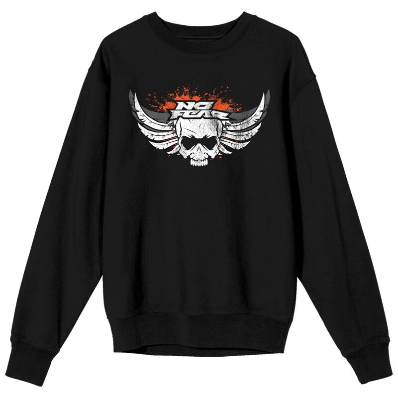 アニメキャラクター メンズ トップス Tシャツ グラフィック Licensed Character Men's No Fear Skull With Wing Long Sleeve Graphic Tee Black ブラック