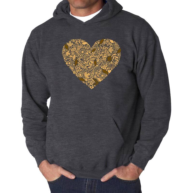 エルエーポップアート メンズ トップス Tシャツ スウェット LA Pop Art Fall Vibes - Men's Word Art Hooded Sweatshirt Grey グレー