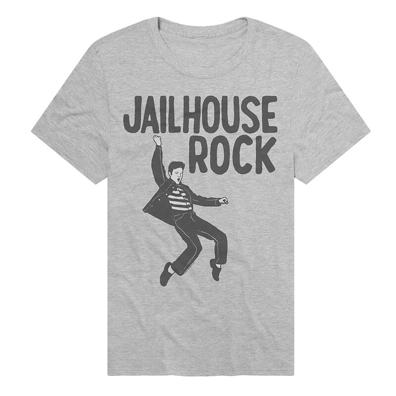 アニメキャラクター メンズ トップス Tシャツ グラフィック Licensed Character Men's Elvis Jailhouse Rock Graphic Tee Athletic Heather ヘザー