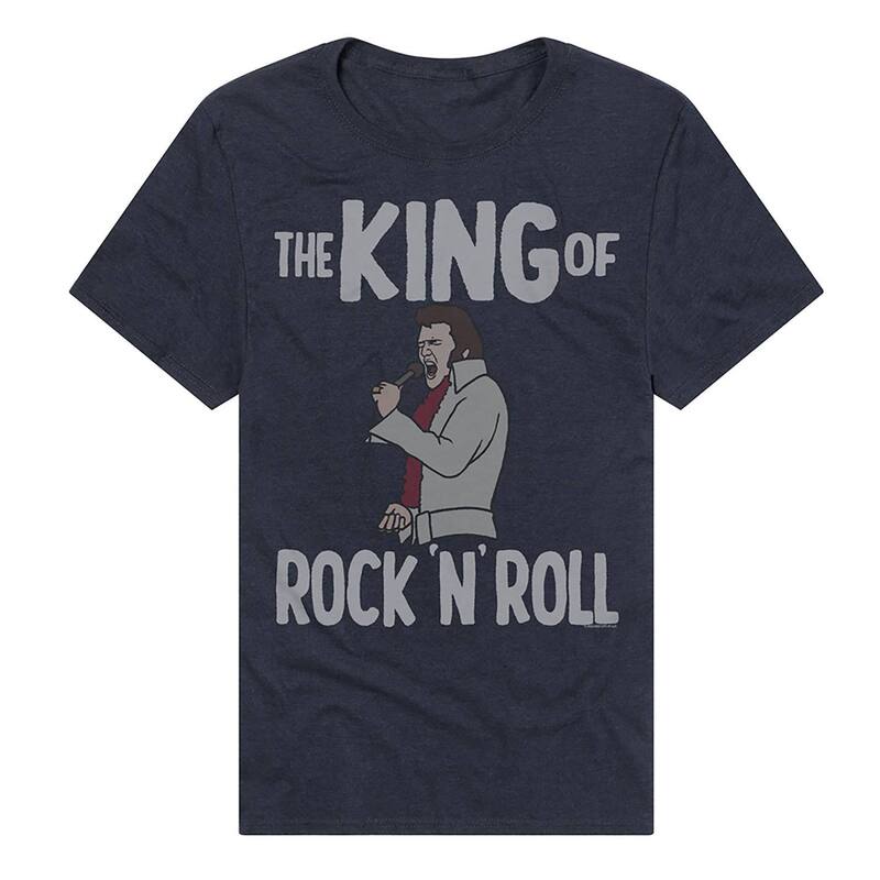 アニメキャラクター メンズ トップス Tシャツ グラフィック Licensed Character Men's Elvis King of Rock 'n' Roll Graphic Tee Navy ネイビー