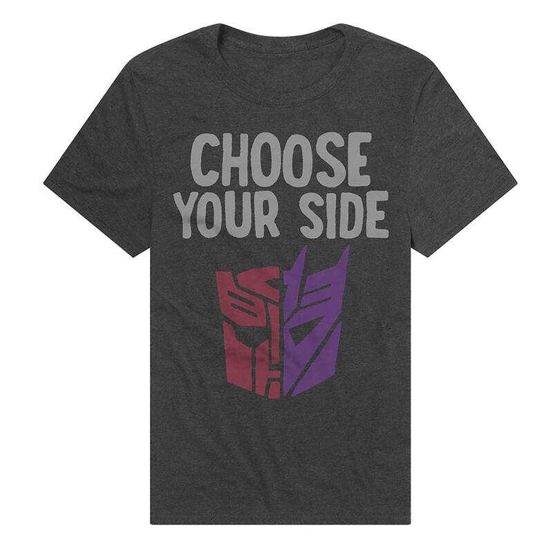 アニメキャラクター メンズ トップス Tシャツ Licensed Character Men's Transformers Choose Your Side T-Shirt Charcoal チャコール