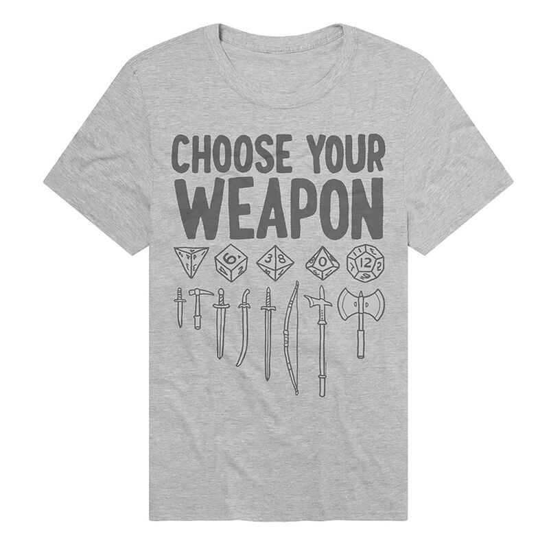 アニメキャラクター メンズ トップス Tシャツ Licensed Character Men's Dungeons & Dragons Choose Your Weapon T-Shirt Athletic Heather ヘザー｜ReVida 店