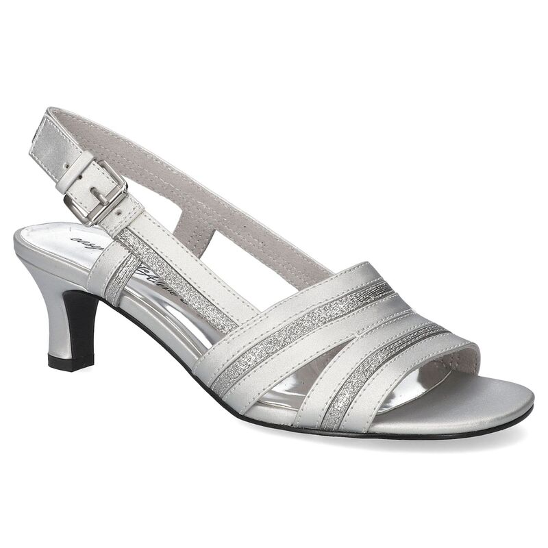 イージーストリート レディース シューズ サンダル ヒール Easy Street Meghan Slingback Women's Heeled Sandalsilver シルバー