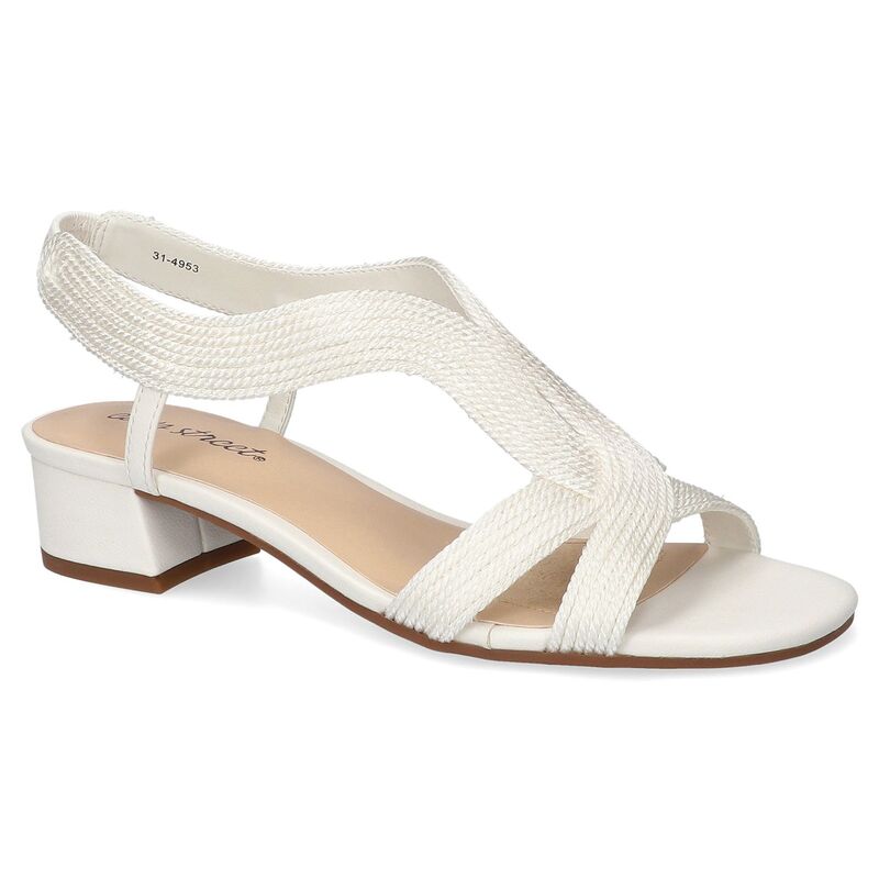 イージーストリート レディース シューズ サンダル ヒール Easy Street Festival Block Heel Women's Woven Sandals White Woven ホワイト
