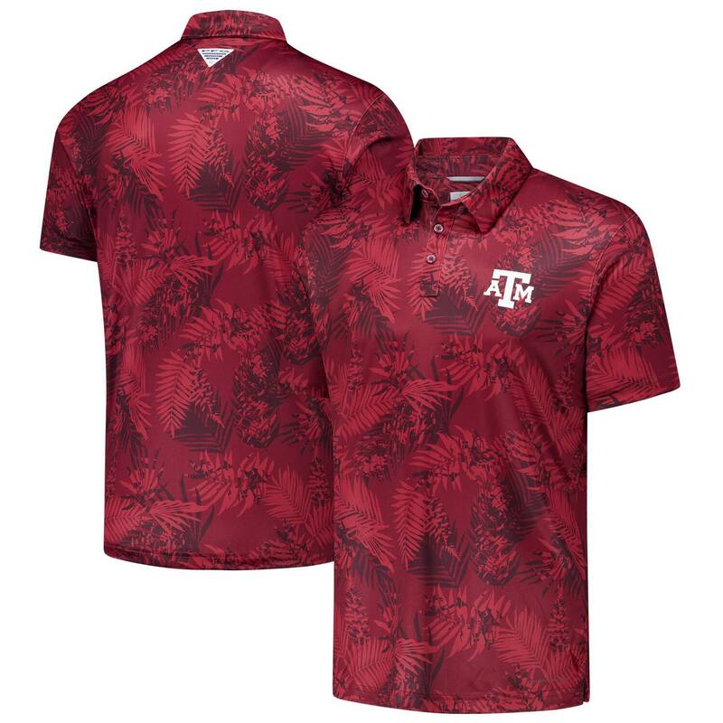コロンビア メンズ トップス Tシャツ ポロシャツ Men's Columbia Maroon Texas A&M Aggies PFG Super Terminal Tackle Omni-Shade Bangalows Polo Tam Red レッド