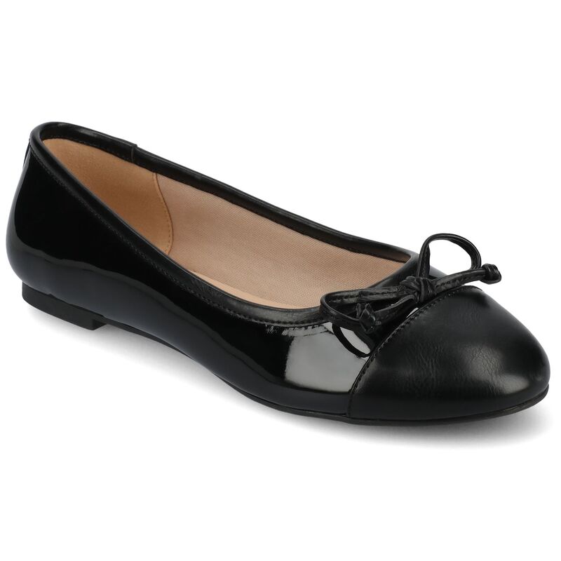ジュルネ コレクション レディース シューズ サンダル キャップ Journee Collection Kaiah Medium and Wide Width Women's Ballet Cap Toe Slip-On Dress Flats Black ブラック|ReVida 店