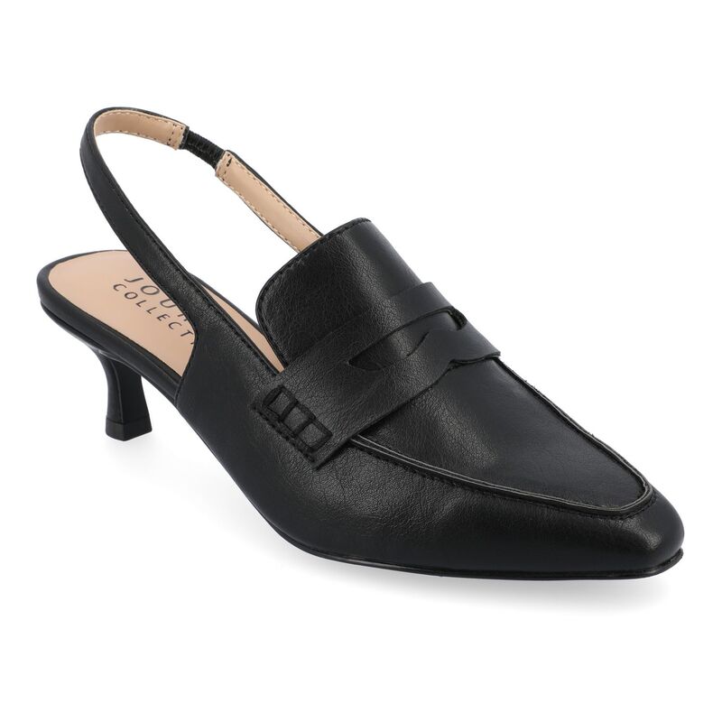 ジュルネ コレクション レディース シューズ パンプス ローファー ヒール Women's Journee Collection Tru Comfort Foamory Kitten Heel Sling Back Loafer Style Pumps Black ブラック
