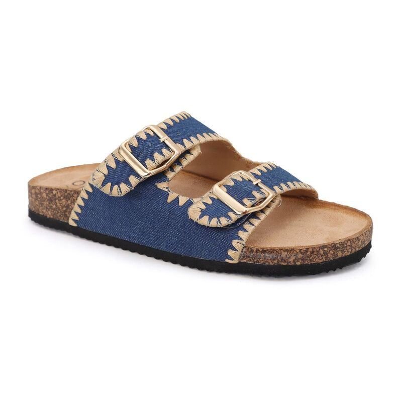 ヨキ レディース シューズ サンダル Yoki Gian-218 Women's Double Buckle Cork Sandals Denim デニム