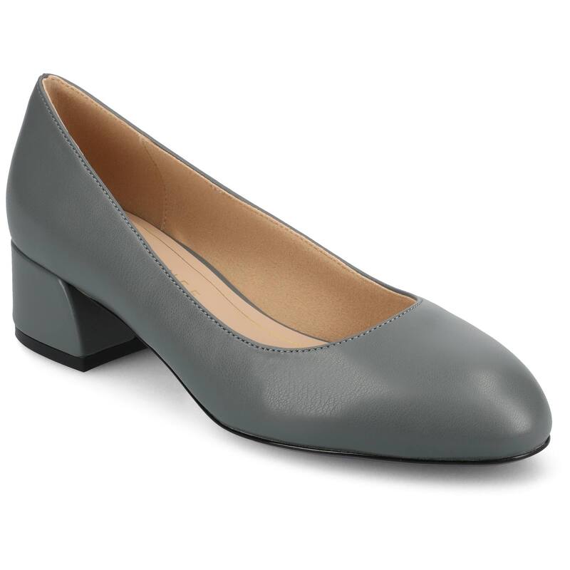 ジュルネ コレクション レディース シューズ パンプス ヒール Journee Collection Medium and Wide Width Saarii Women'slip-On Block Heel Pumpslate スレート