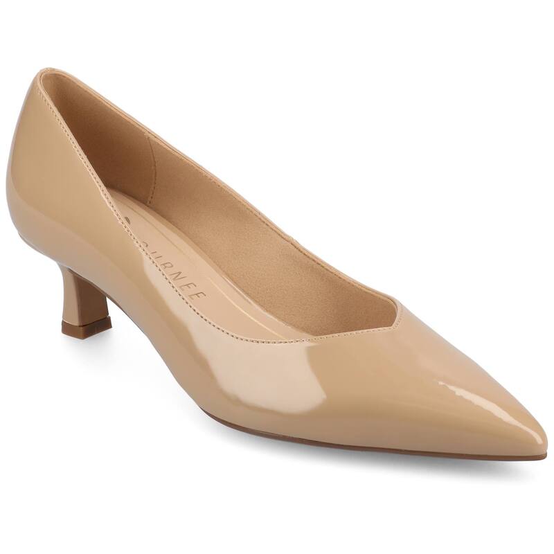 ジュルネ コレクション レディース シューズ パンプス ヒール Journee Collection Pammie Medium and Wide Width Women'slip-On Kitten Heel Pumps Tan Patent タン