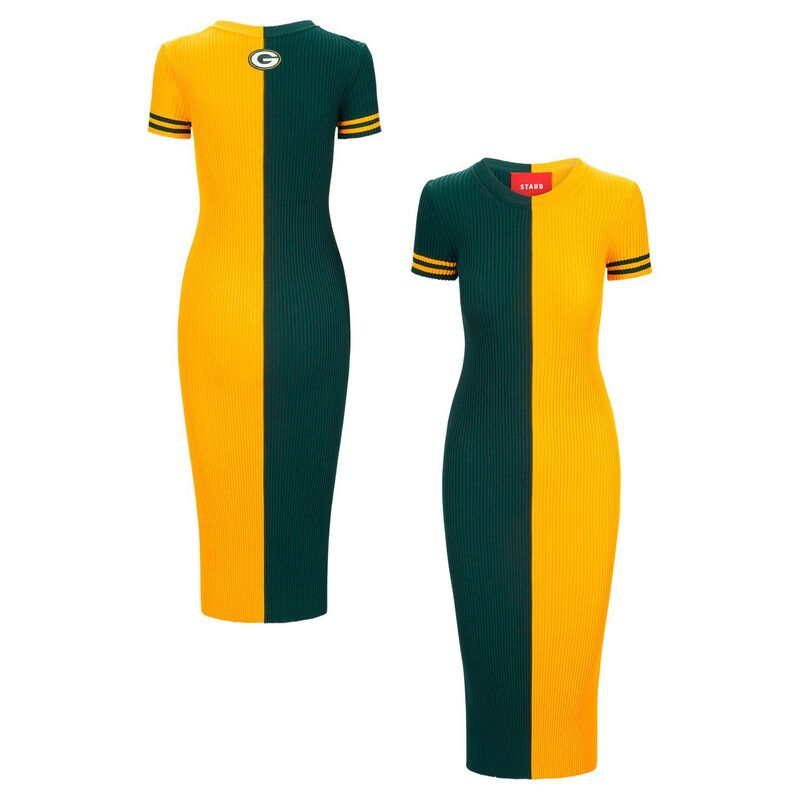 スタウド レディース トップス ワンピース Women'sTAUD Green/Gold Green Bay Packers Colleen Dress Pkr Green グリーン