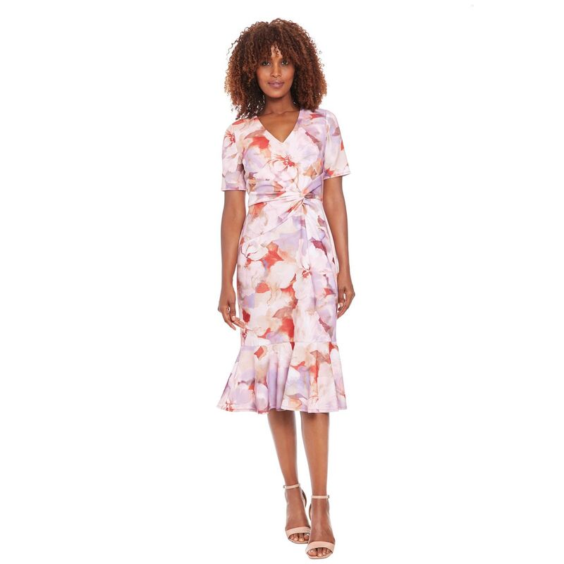 ロンドンタイムス レディース トップス ワンピース プチ ミディ Petite London Timeshort Sleeve Side Twist Midi Dress Lavender ラベンダー|ReVida 店