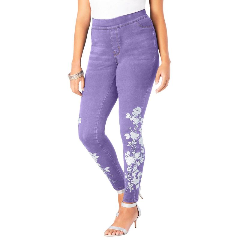 ロアマンズ レディース ボトムス カジュアルパンツ プラスサイズ Roaman's Women's Plusize 360 ° Stretch Jegging Vintage Lavender ラベンダー