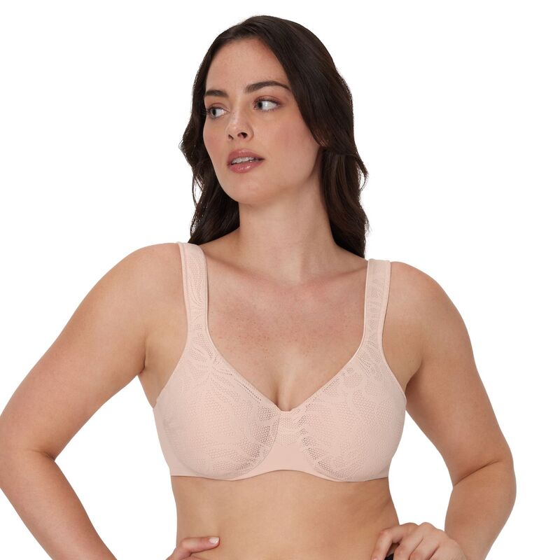 バリ レディース アンダーウェア ブラジャー ミニ Bali's Coolest Smoothing Underwire Minimizer Bra DF4584 Sandshellace｜ReVida 店