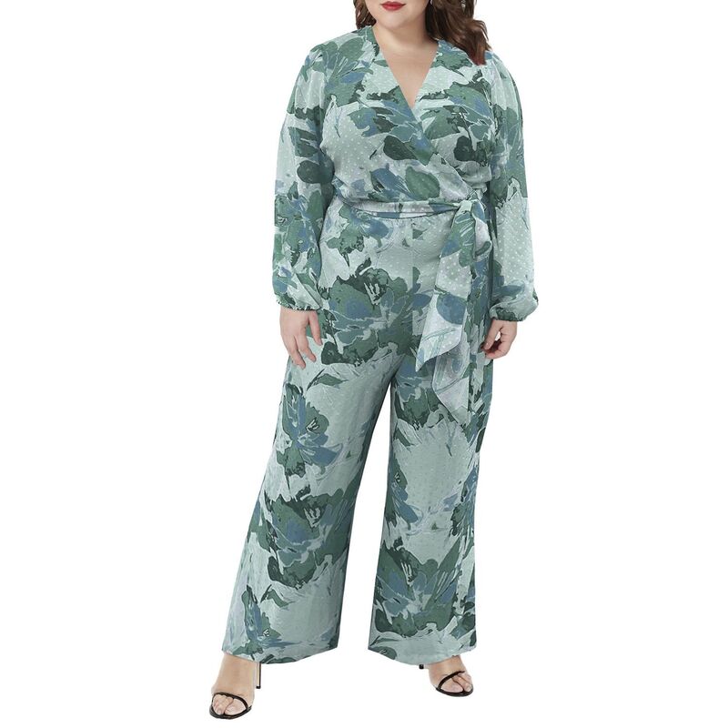 ジェシカロンドン レディース トップス ワンピース ジャンプスーツ Jessica London Mare Pour Toi Faux Wrap Jumpsuit Green グリーン 27,594円