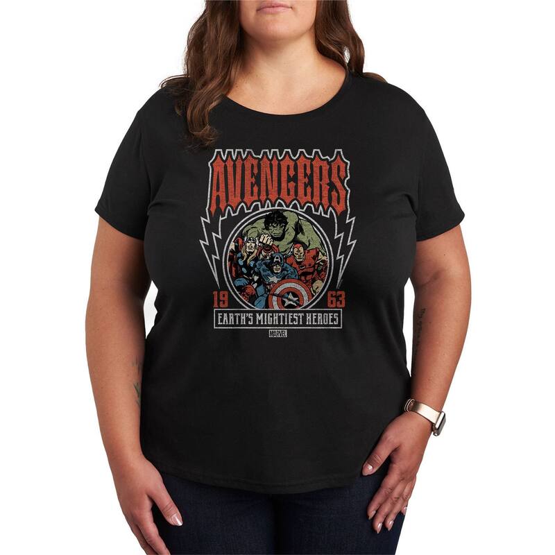 マーベル レディース トップス Tシャツ ヴィンテージ グラフィック Women's Marvel Avengers Vintage Band Graphic Tee Black ブラック