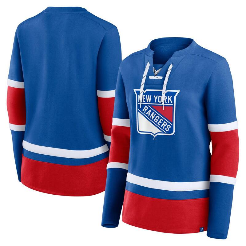 ファナティクス レディース トップス Tシャツ レース Women's Fanatics Blue New York Rangers Prime Time Lace-Up Long Sleeve T-Shirt Ran Blue ブルー