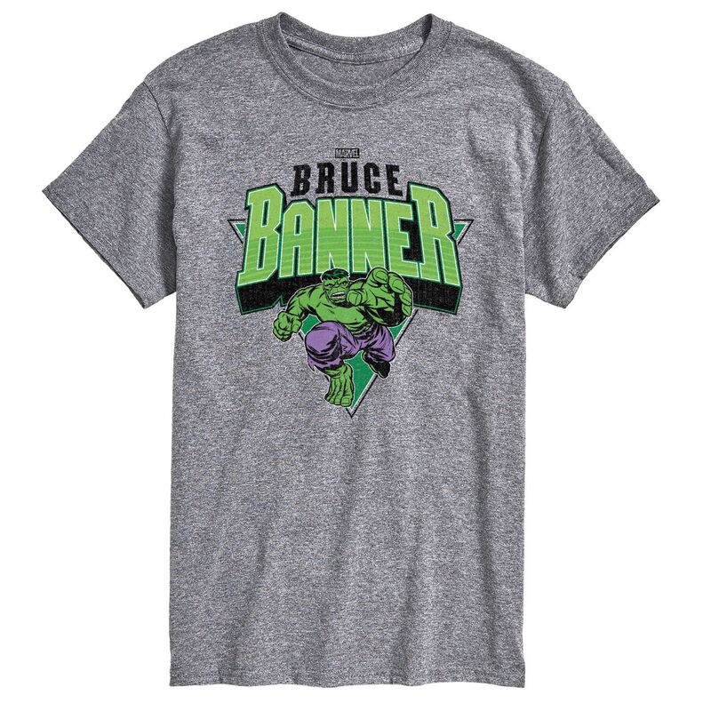 マーベル メンズ トップス Tシャツ グラフィック Men's Marvel Hulk Bruce Banneretro Graphic Tee Heather Gray グレー｜ReVida 店