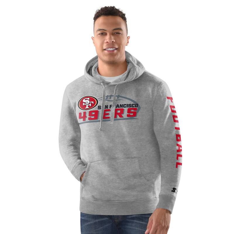 スターター メンズ トップス Tシャツ ヴィンテージ パーカー Men'starter Heather Gray San Francisco 49ers Vintage Pullover Hoodie 49r Grey グレー