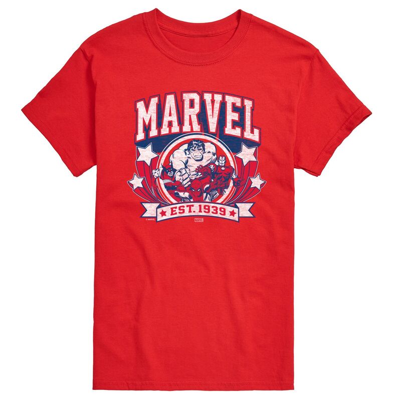 マーベル メンズ トップス Tシャツ グラフィック Men's Marvel Collegiate Americana Graphic Tee Red レッド|ReVida 店