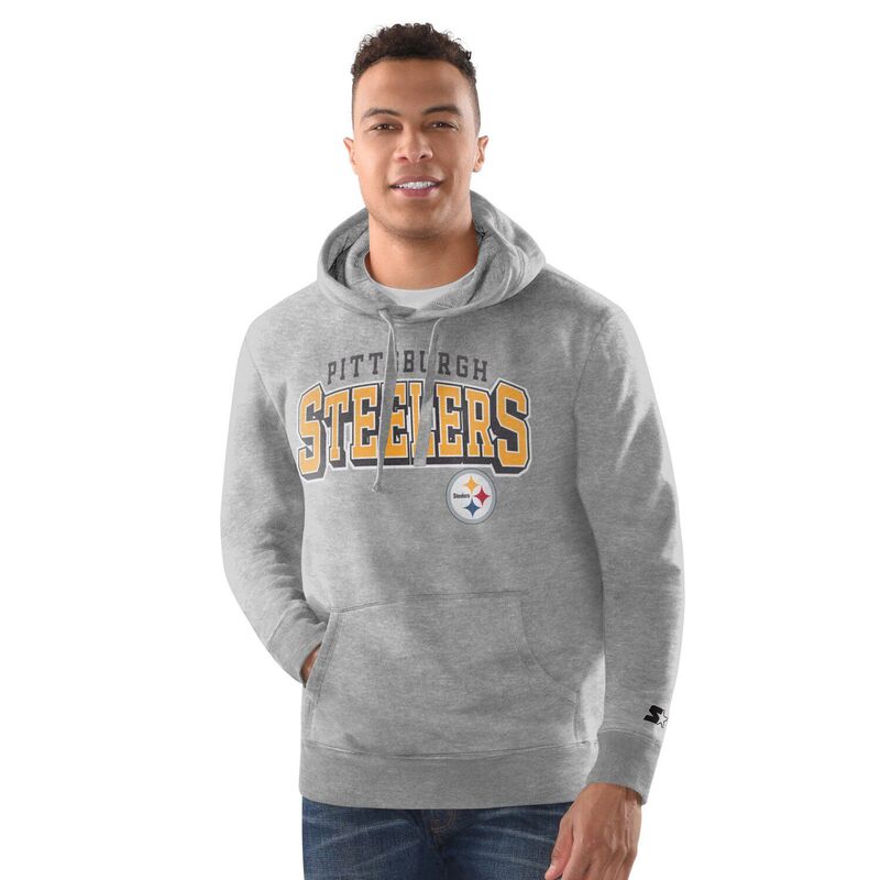 スターター メンズ トップス Tシャツ ヴィンテージ パーカー Men'starter Heather Gray Pittsburgh Steelers Vintage Pullover Hoodie Stl Grey グレー｜ReVida 店