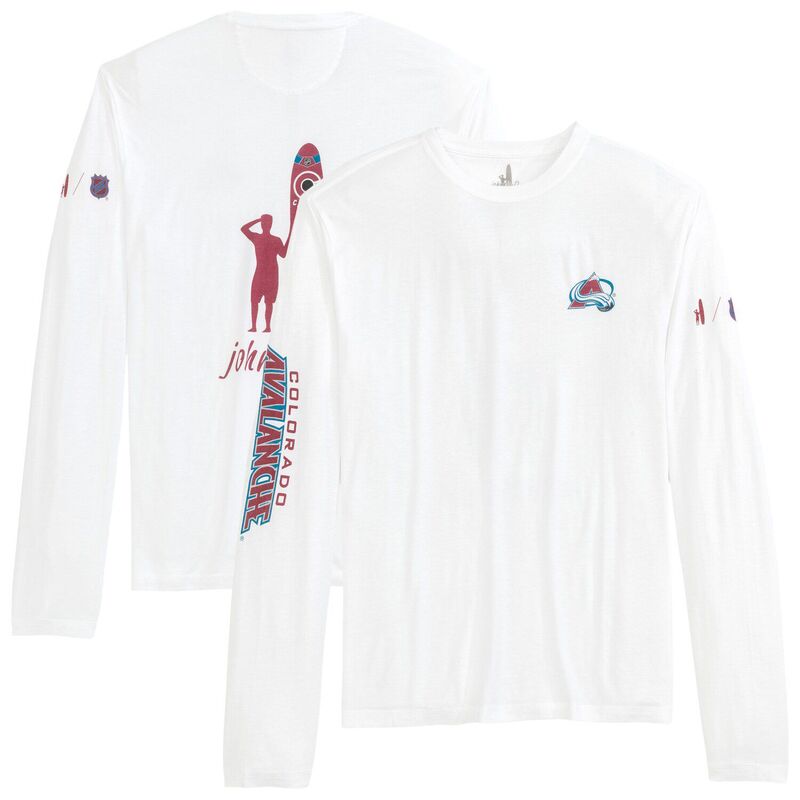 ジョニー オー メンズ トップス Tシャツ Men's johnnie-O White Colorado Avalanche Adam Long Sleeve T-Shirt Ava White ホワイト
