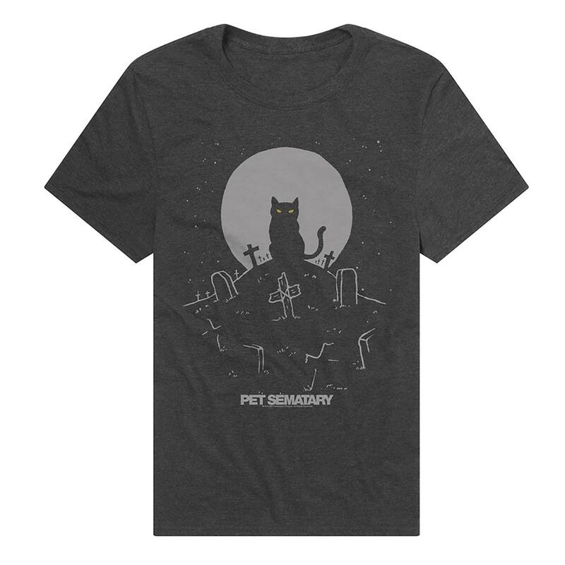 アニメキャラクター メンズ トップス Tシャツ グラフィック Licensed Character Men's Pet Semetary Cat With Tombstones Graphic Tee Charcoal チャコール