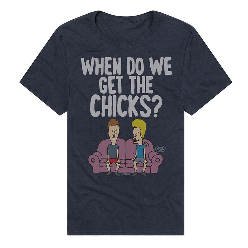アニメキャラクター メンズ トップス Tシャツ グラフィック Licensed Character Men's MTV When Do We Gethe Chicks Graphic Tee Navy ネイビー｜ReVida 店