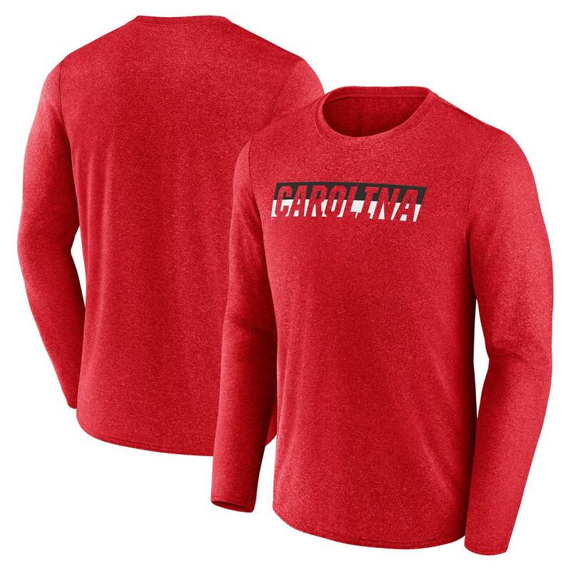 ファナティクス メンズ トップス Tシャツ Men's Fanatics Heathered Carolina Hurricanes Transition Long Sleeve T-Shirt Hured レッド