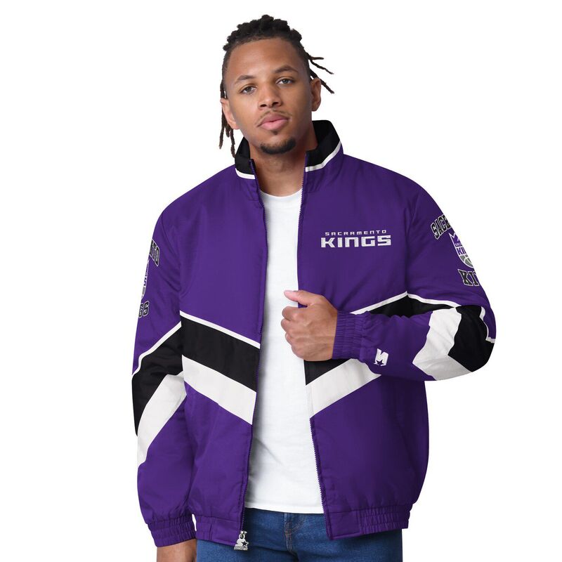 スターター メンズ アウター ジャケット・ブルゾン オックスフォード キャップ Men'starter Purple Sacramento Kings Captain Oxford Full-Zip Jacket Kng Purple パープル