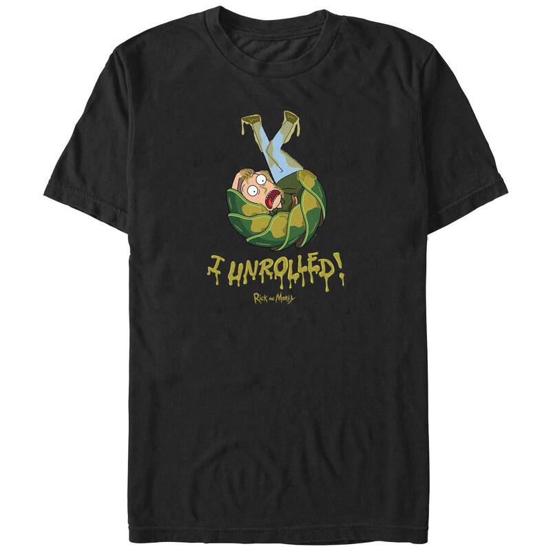 アニメキャラクター メンズ トップス Tシャツ トール グラフィック Licensed Character Big & Tall Rick And Morty I Unrolled Graphic Tee Black ブラック