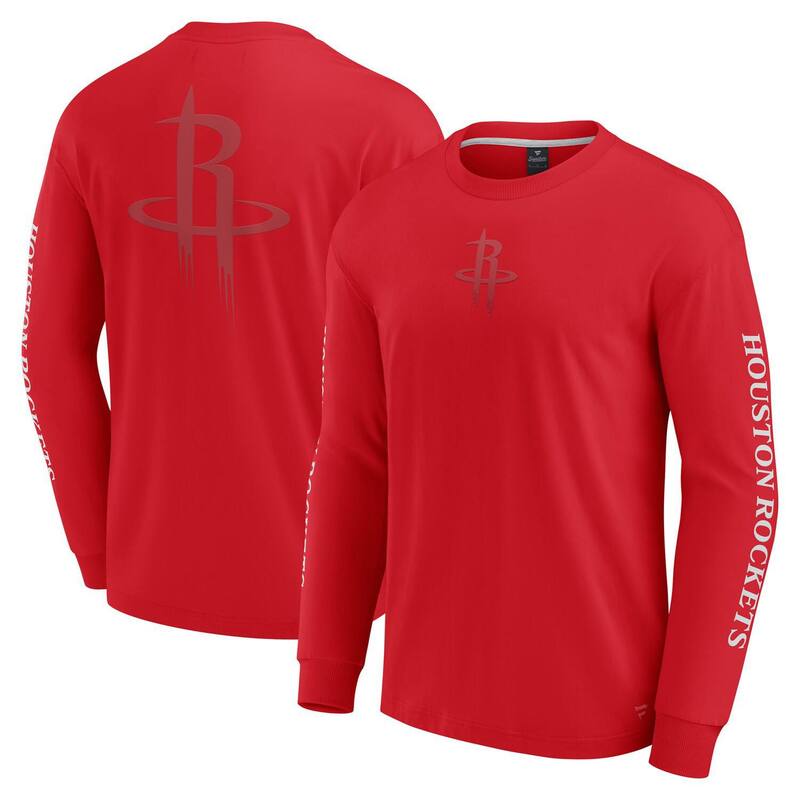 ファナティクス メンズ トップス プルオーバー Men\u0027s Fanatics Red Houston Rockets Elementstrive Long Sleeve T-Shirt Rkt Red 赤いこと