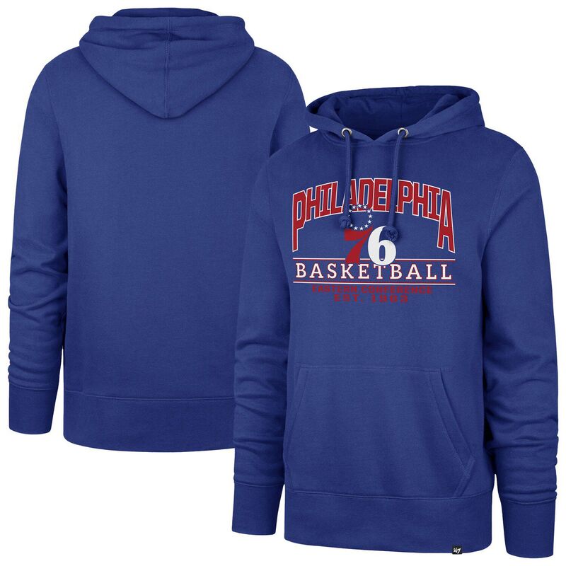 フォーティセブンブランド メンズ トップス Tシャツ トール パーカー 47 Brand Men's '47 Royal Philadelphia 76ers Big & Tall Good Call Headline Pullover Hoodie 76r Blue ブルー｜ReVida 店