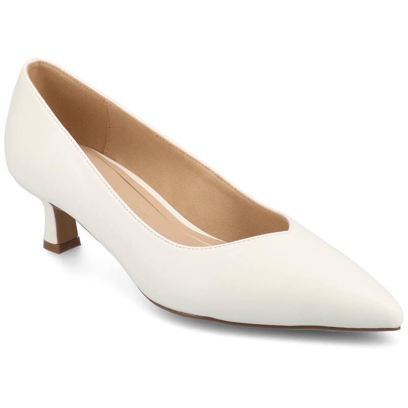 ジュルネ コレクション レディース シューズ パンプス ヒール Journee Collection Pammie Medium and Wide Width Women'slip-On Kitten Heel Pumps White ホワイト