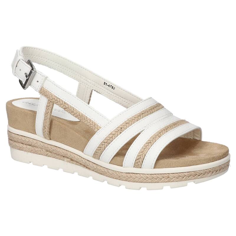 イージーストリート レディース シューズ サンダル Easy Street Mel Slingback Women's Wedge Sandals White ホワイト|ReVida 店