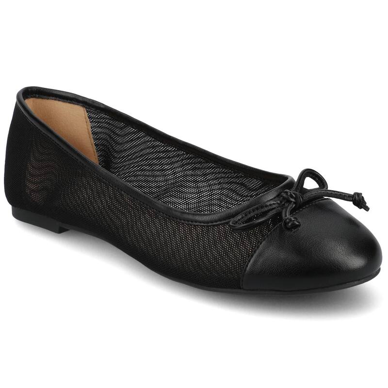 ジュルネ コレクション レディース シューズ サンダル キャップ Journee Collection Kaiah Medium and Wide Width Women's Ballet Cap Toe Slip-On Dress Flats Black Mesh ブラック