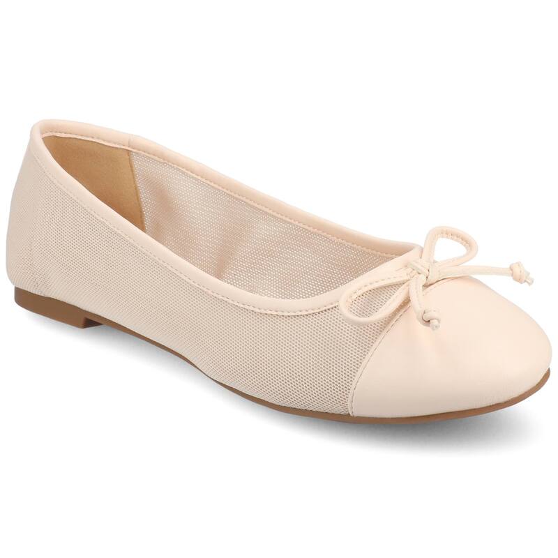 ジュルネ コレクション レディース シューズ サンダル キャップ Journee Collection Kaiah Medium and Wide Width Women's Ballet Cap Toe Slip-On Dress Flats Blush Mesh ブラッシュ