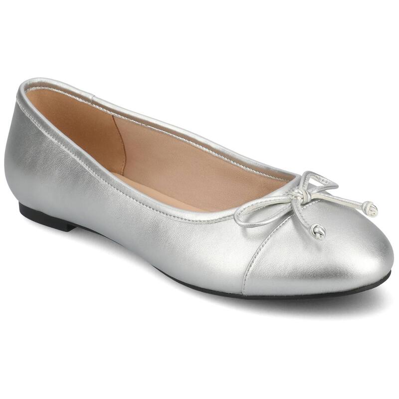 ジュルネ コレクション レディース シューズ サンダル キャップ Journee Collection Kaiah Medium and Wide Width Women's Ballet Cap Toe Slip-On Dress Flatsilver シルバー|ReVida 店