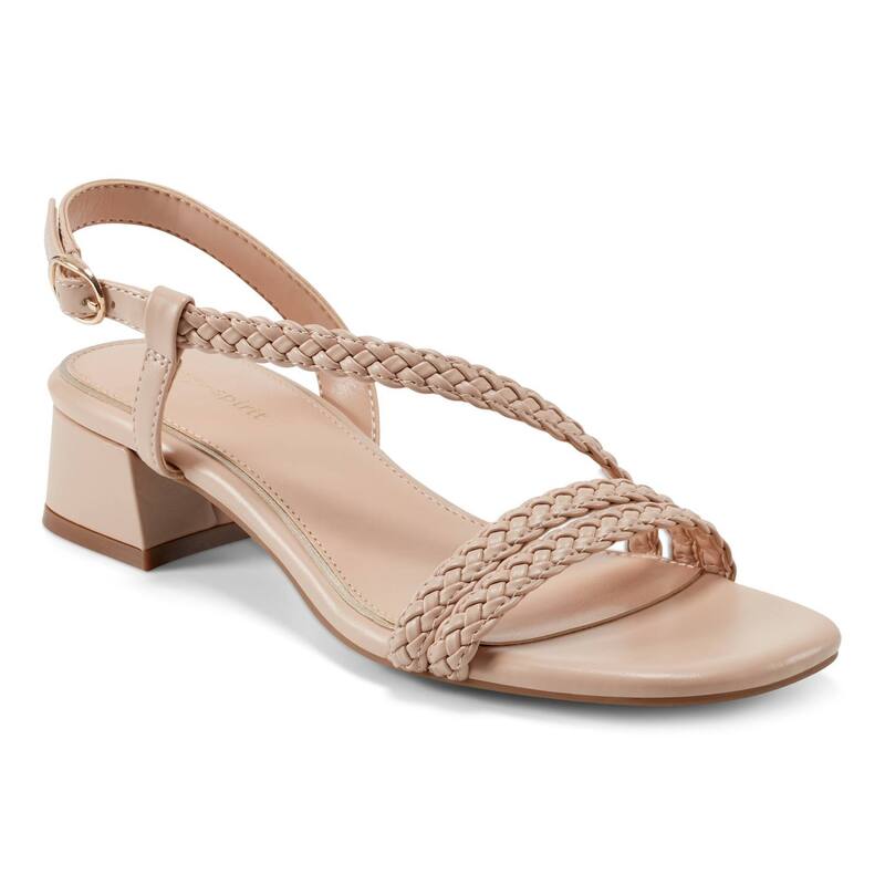 イージースピリット レディース シューズ パンプス アシンメトリー サンダル Easy Spirit Sagie Women's Asymmetrical Square Toe Dressandals Light Natural