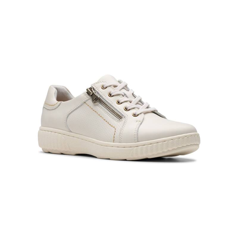 クラークス レディース シューズ スニーカー レザー Clarks Women's Leather Casual Slip-On Shoes White ホワイト｜ReVida 店