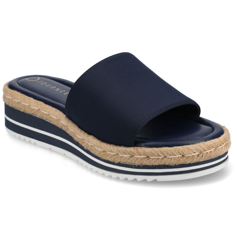 ジュルネ コレクション レディース シューズ サンダル Journee Collection Rosey Women's Espadrille Slide Sandals Navy ネイビー｜ReVida 店