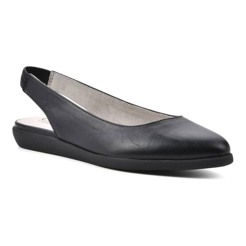 クリフバイホワイトマウンテン レディース シューズ サンダル Cliffs by White Mountain Memory Women'slingback Ballet Flats Black Smooth ブラック