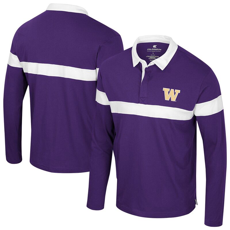 円形劇場 メンズ トップス ティーシャツ スポーツシャツ Men\u0027s Colosseum Purple Washington Huskies Too Cool For Schoolong Sleeve Polo Wsh Purple パープル トップス-Tシャツ・カットソー