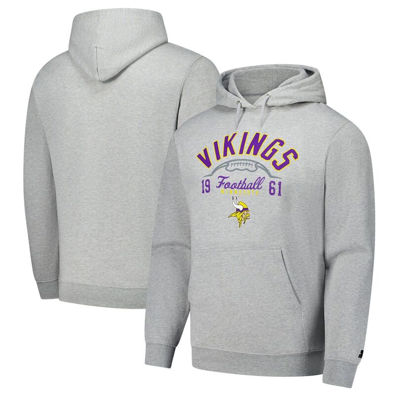 スターター メンズ トップス Tシャツ パーカー Men'starter Heather Gray Minnesota Vikings Pullover Hoodie Mvk Grey グレー