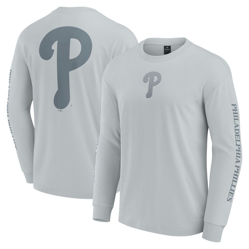 ファナティクス メンズ トップス Tシャツ Men's Fanatics Gray Philadelphia Phillies Elementstrive Long Sleeve T-Shirt Phl Grey グレー