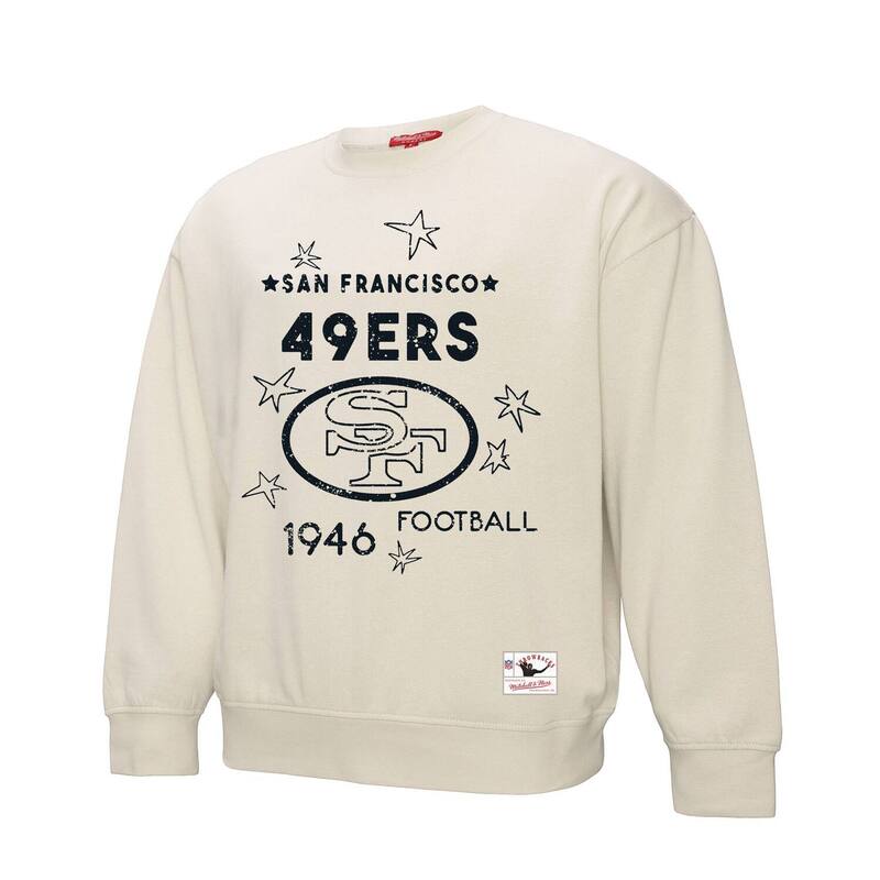ミッチェル&ネス レディース トップス Tシャツ スウェット Women's Mitchell & Ness Cream San Francisco 49ershooting Stars Pullover Sweatshirt 49r Beige ベージュ