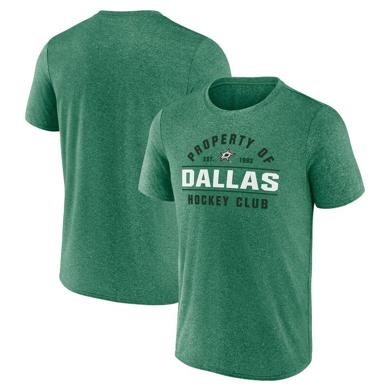 ファナティクス メンズ トップス Tシャツ Men's Fanatics Heather Kelly Green Dallastars Property Of T-Shirt Str Grey グレー