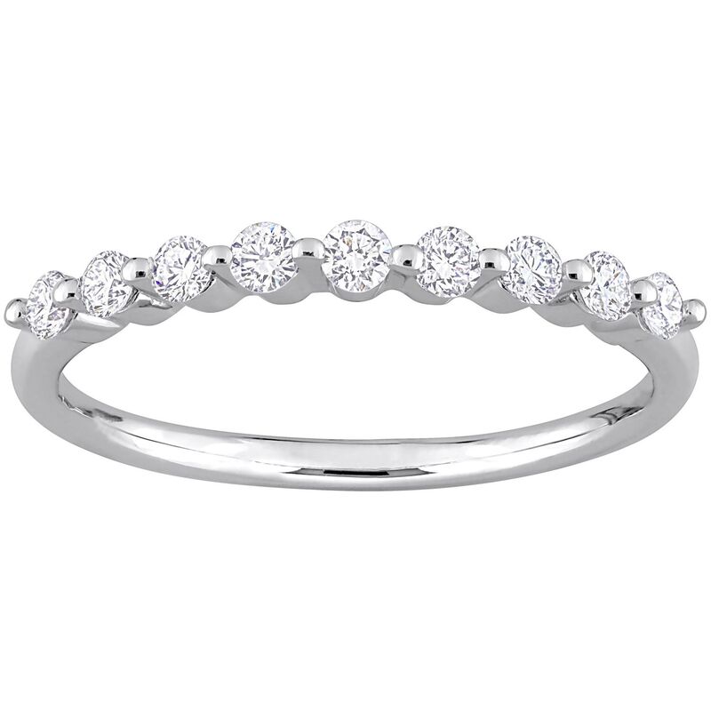 ステラ グレース レディース アクセサリー リング Stella Grace Platinum Over Silver 1/3 Carat.W. Lab-Grown Diamond Semi-Eternity Ring Platinum シルバー